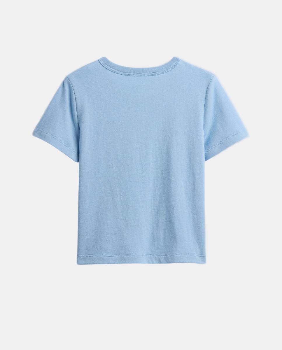 T-shirt Básica de Bebé com Manga Curta e Desenho à Frente Gap Azul-claro-2