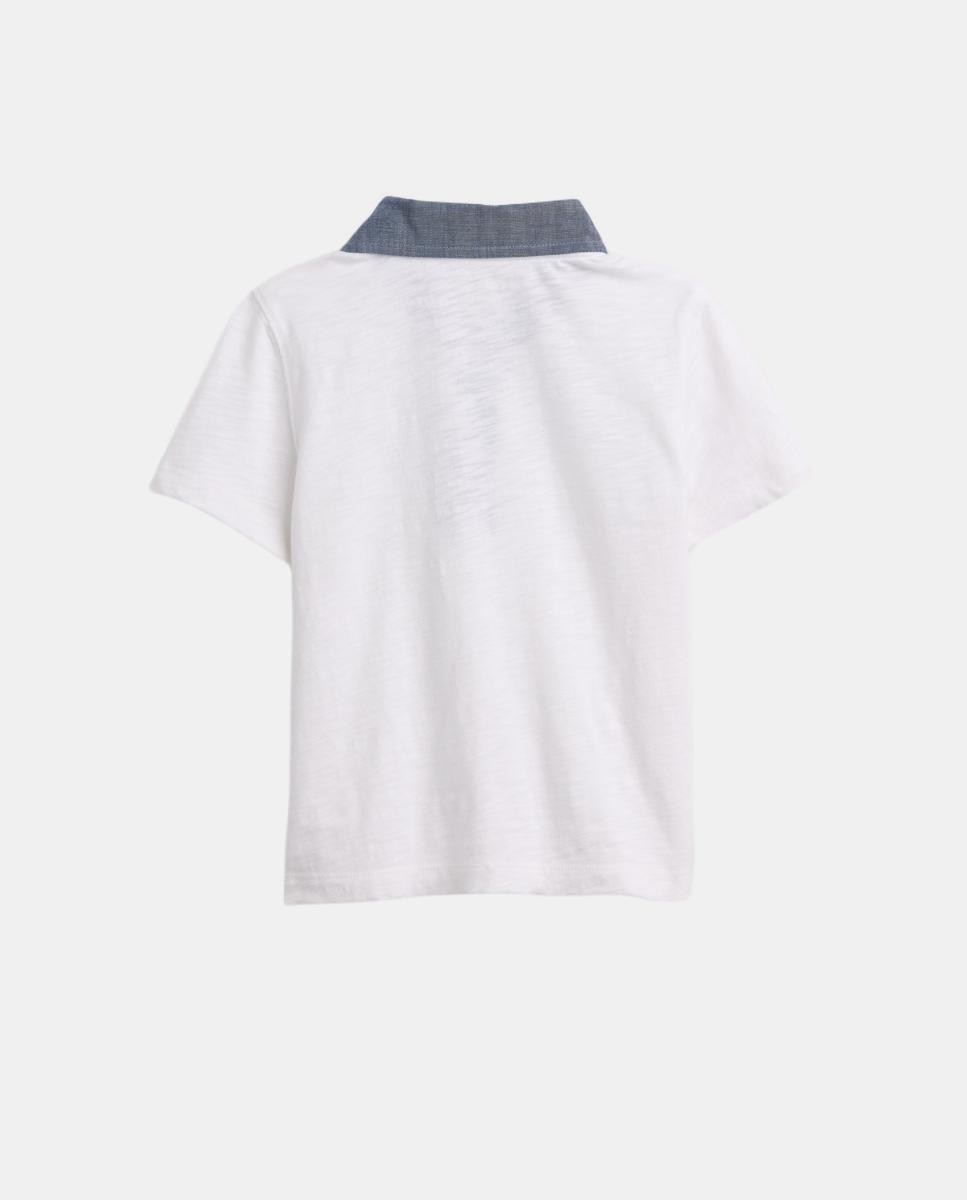 Polo de Algodão Orgânico de Bebé com Manga Curta Gap Branco-2