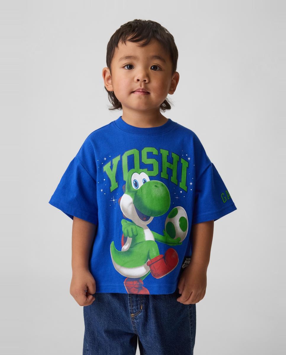 Camiseta de niño corte extragrande manga corta estampada - Gap - Azul Azul-1