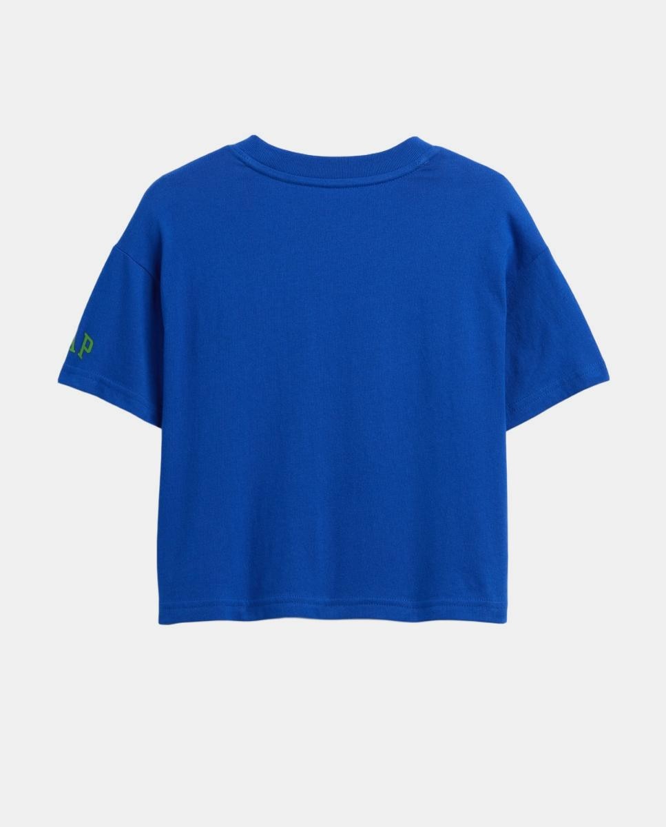 Camiseta de niño corte extragrande manga corta estampada - Gap - Azul Azul-3