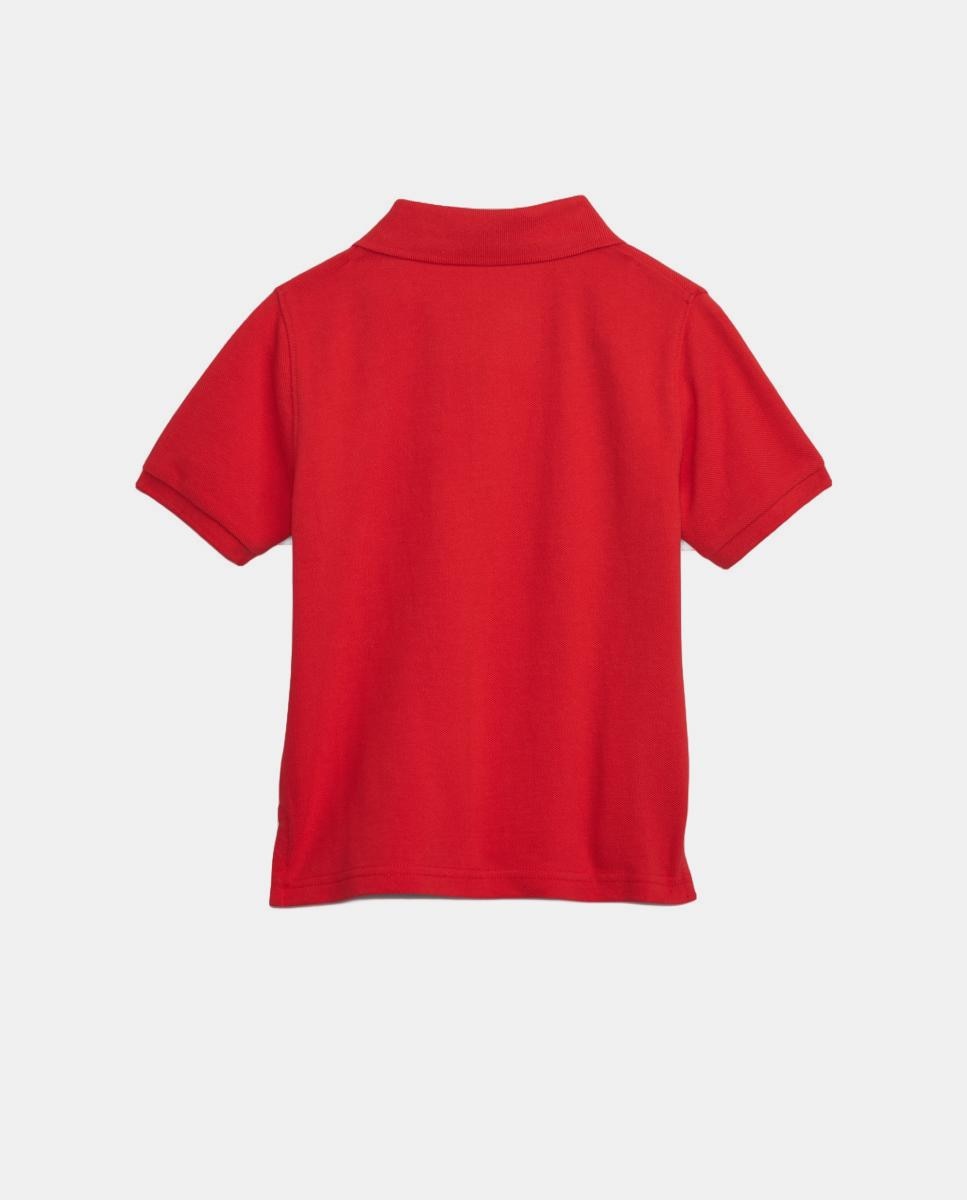T-shirt de Manga Curta e Gola Aberta com Botões de Bebé Gap Vermelho-2