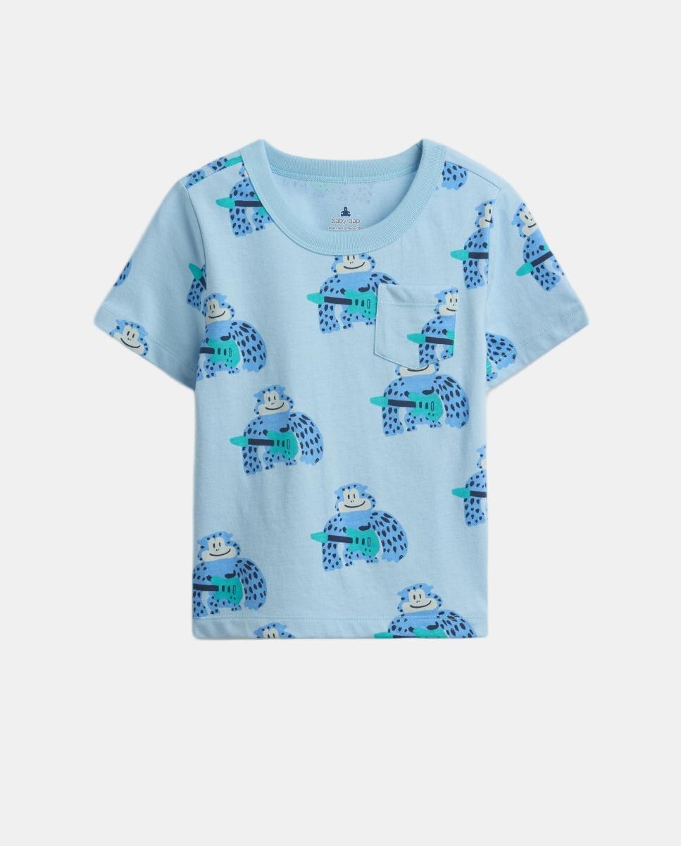 Camiseta de algodón suave y fantasía de bebé - Gap - Azul celeste Azul celeste-1