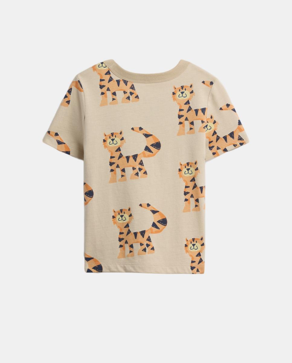 T-shirt de Algodão Suave de Bebé com Fantasia Gap Bege-2