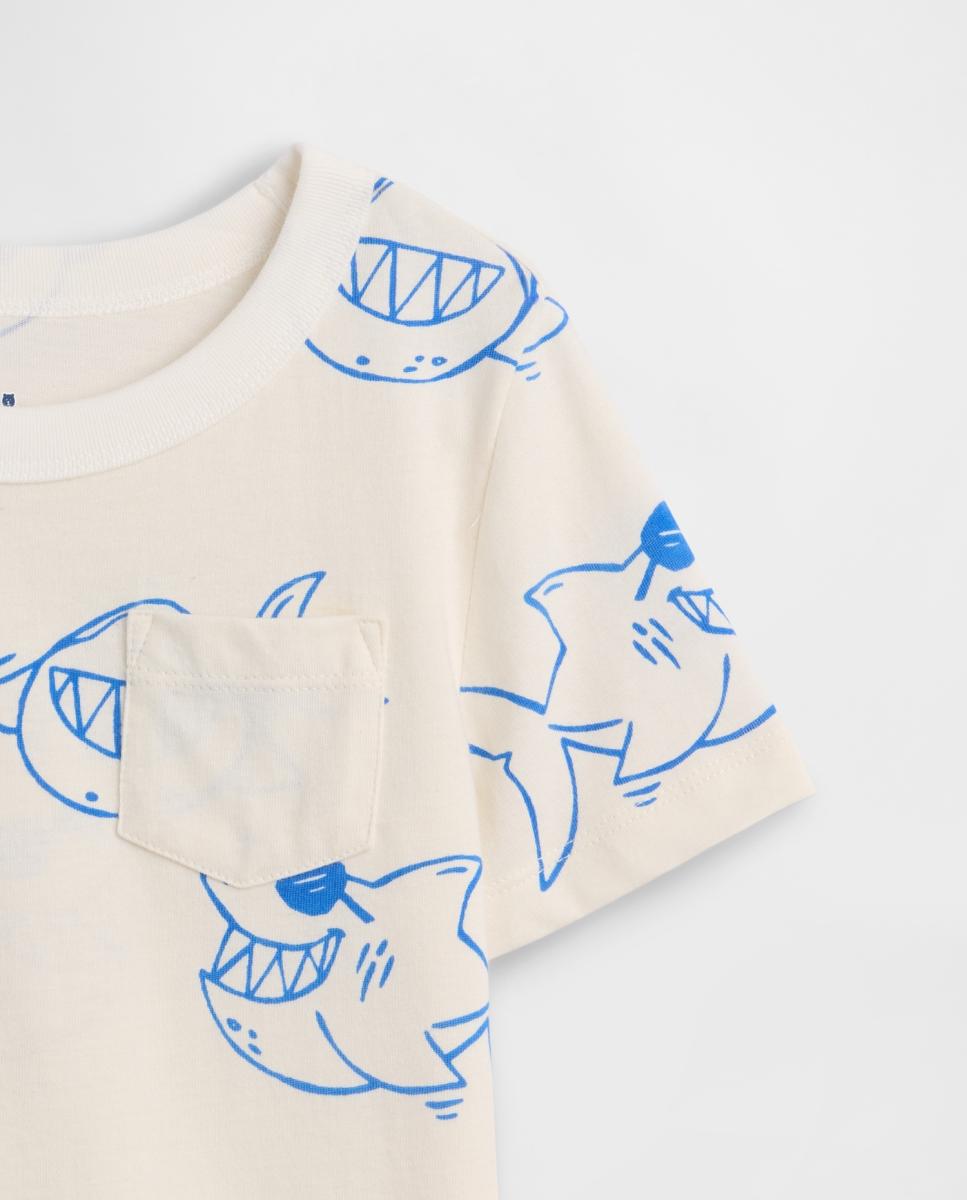 T-shirt de Algodão Suave de Bebé com Fantasia Natural-3