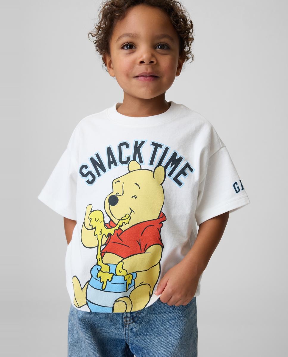 T-shirt Básica de Bebé com Estampado à Frente Winnie The Pooh Gap Branco-1