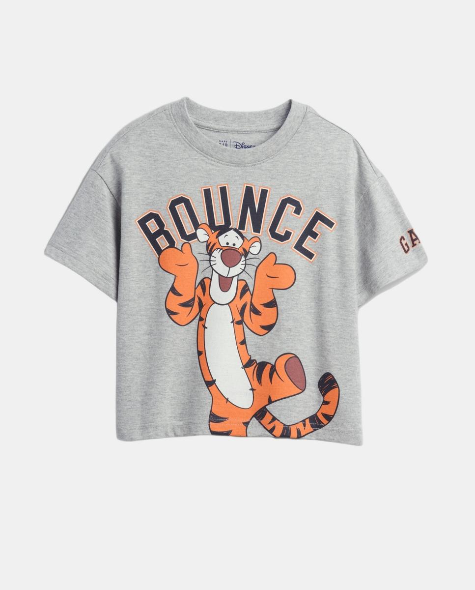 T-shirt Básica de Bebé com Estampado à Frente Winnie The Pooh Gap Cinzento-2