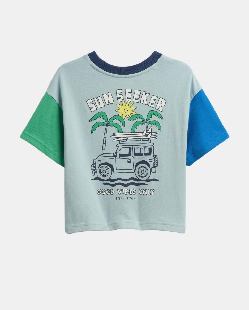 T-shirt Básica Oversize de Bebé Gap Azul-claro-2