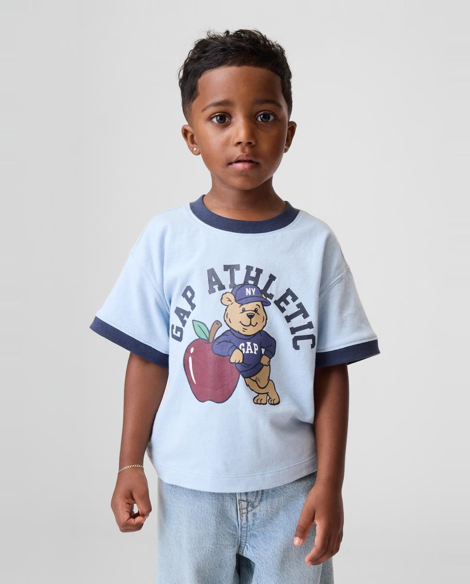 Camiseta de bebé de manga corta y estampado - Gap - Azul claro Azul claro-1