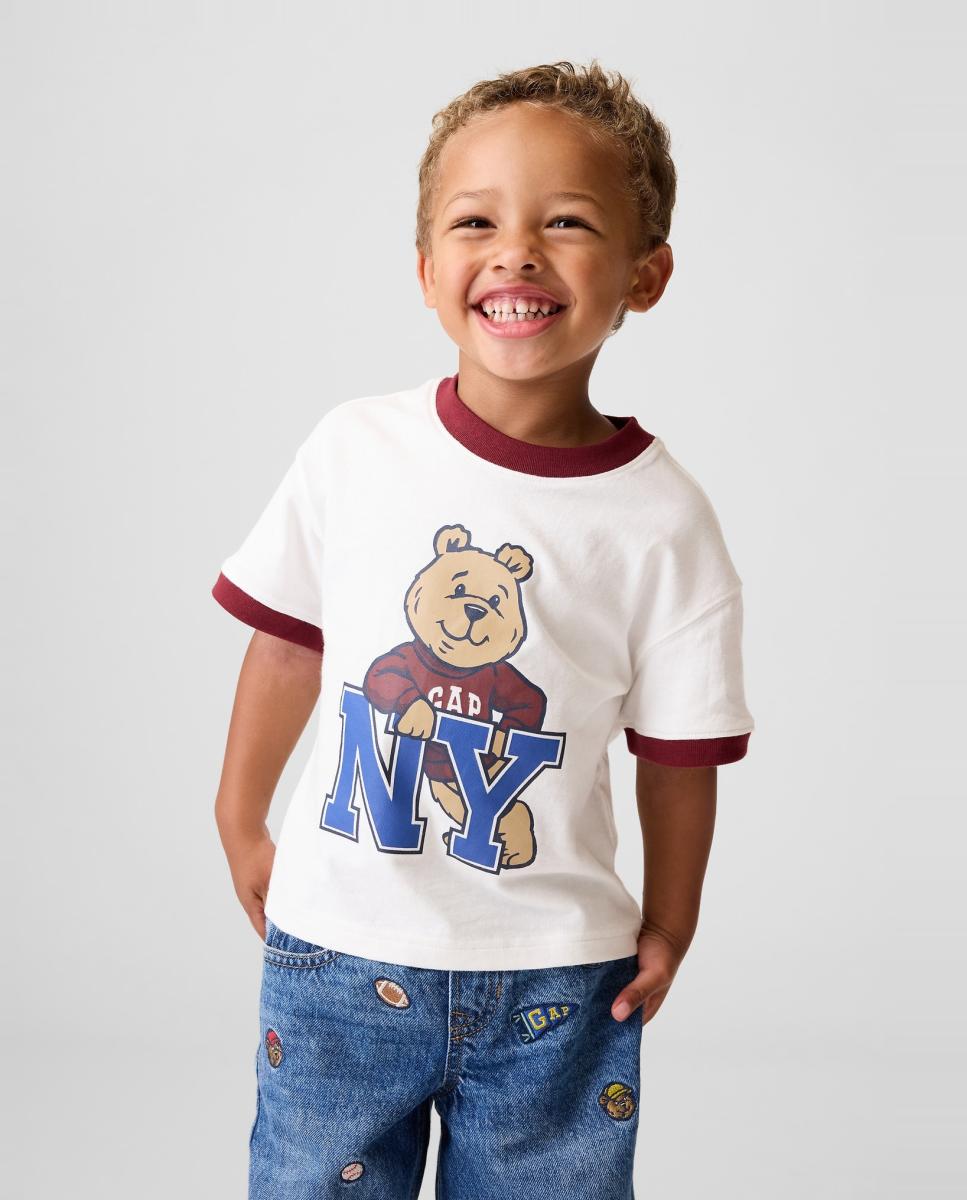 Camiseta de bebé de manga corta y estampado - Gap - Blanco Blanco-1