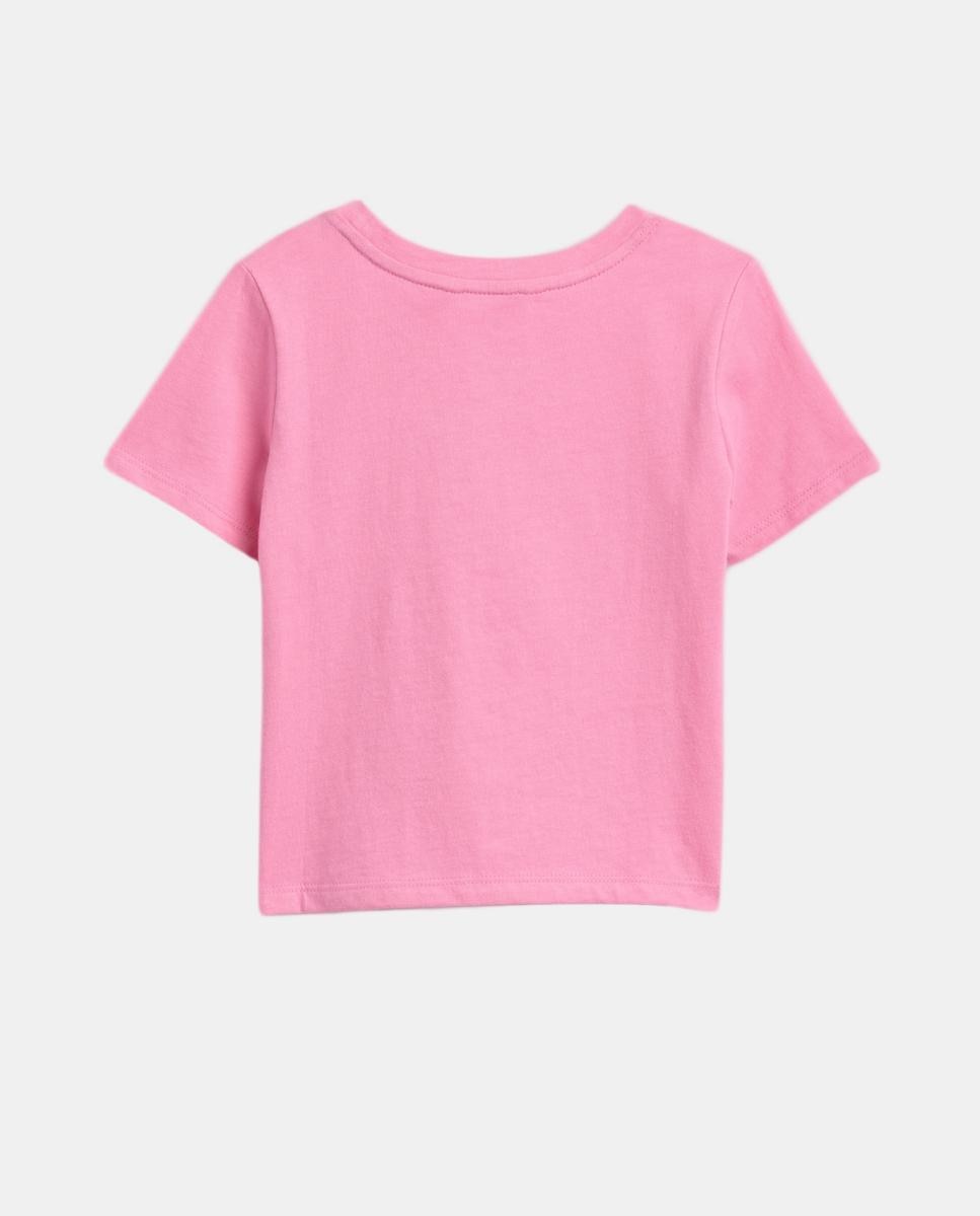 T-shirt Básica de Bebé com Decote Redondo e Estampado de Fantasia Gap Rosa-2