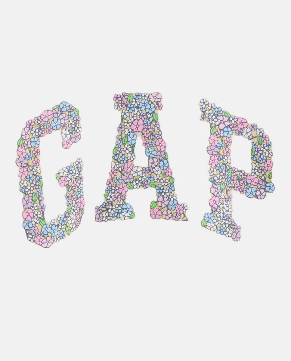 T-shirt de Algodão de Bebé com Logótipo Floral Gap Amarelo-3