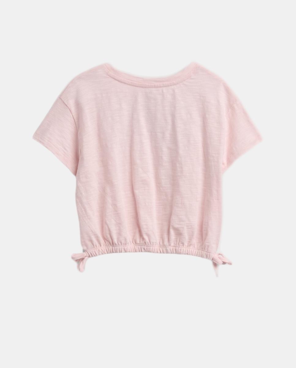 Camiseta de algodón orgánico con logo bordado de bebé - Gap - Rosa Rosa-2