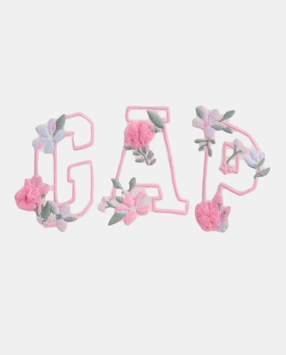 Camiseta de algodón orgánico con logo bordado de bebé - Gap - Rosa Rosa-3