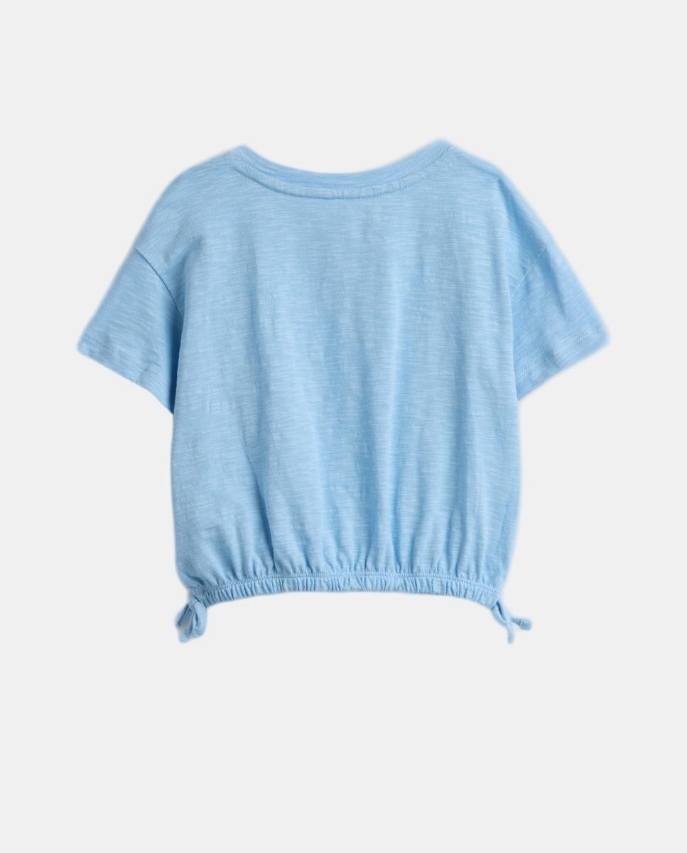 T-shirt de Algodão Orgânico de Bebé com Logótipo Bordado Gap Azul-2