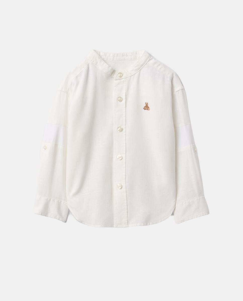 Imagem 0 de Camisa de Linho e Algodão de Bebé sem Colarinho e com Manga Comprida