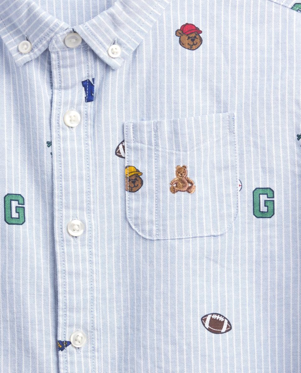 Camisa de Bebé com Manga Comprida e Estampado Azul-4