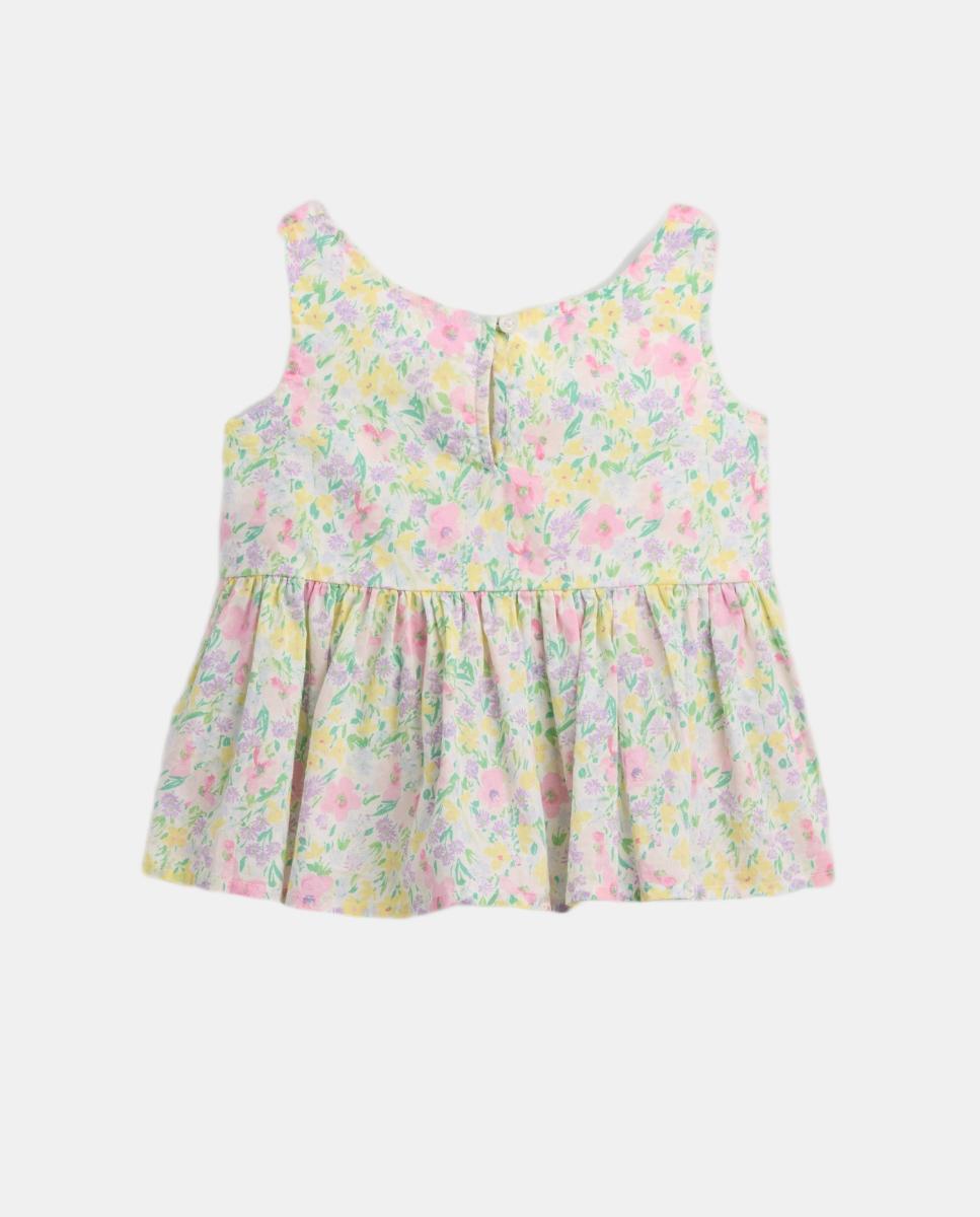 T-shirt sem Mangas de Bebé com Folho e Laço Gap Multicolor-3