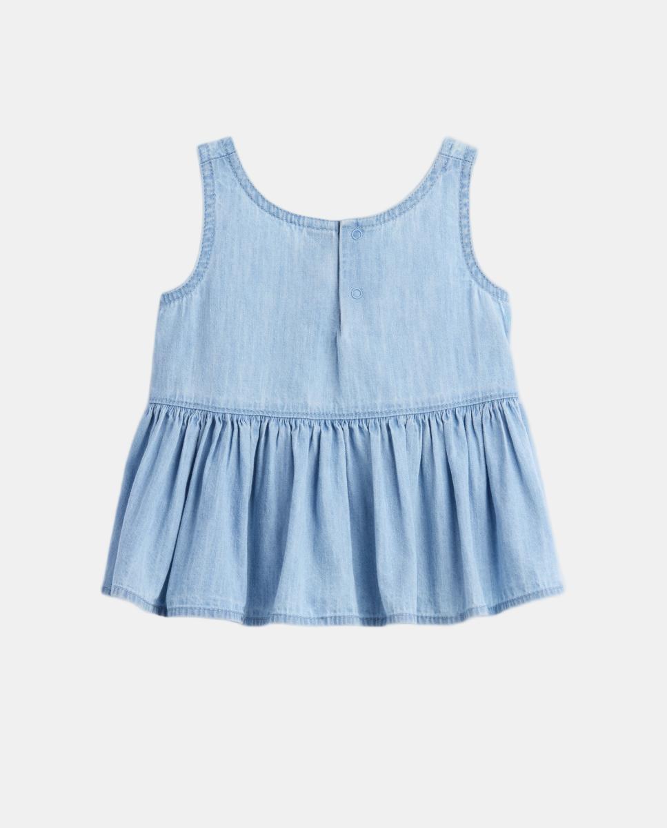 Top de Ganga de Bebé com Detalhe de Laços de Adorno Gap Azul-claro-3