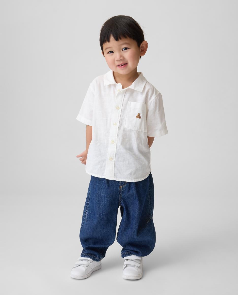 Imagem 0 de Camisa de linho Lisa de Bebé com Bordado