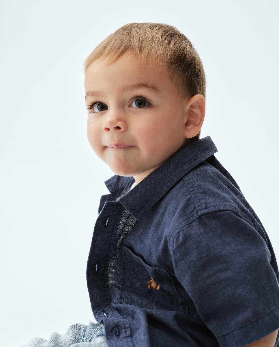 Imagem 0 de Camisa de linho Lisa de Bebé com Bordado