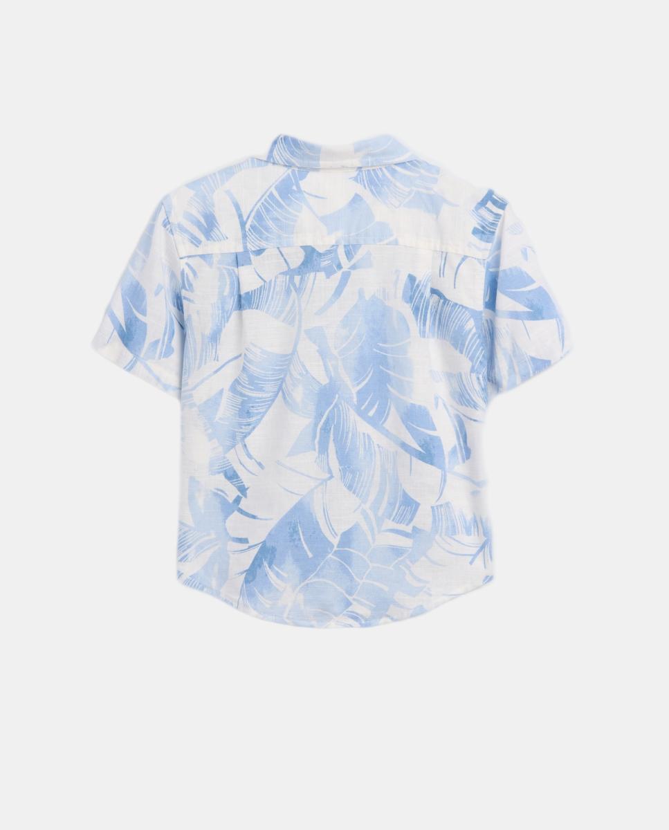 Camisa Básica de Bebé com Manga Curta Gap Azul-claro-3