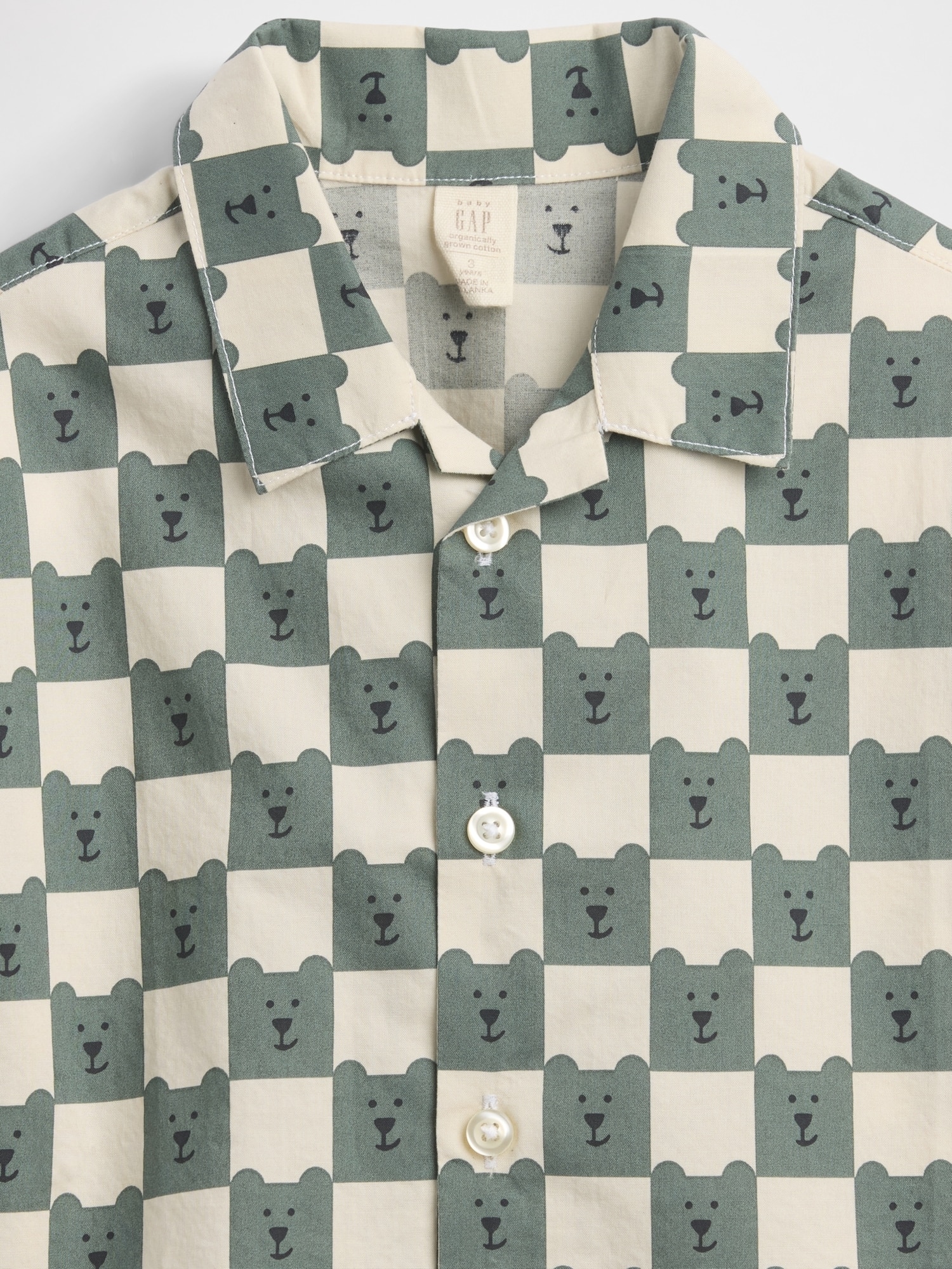 Camisa Relaxed Fit de Bebé com Estampado Verde-4