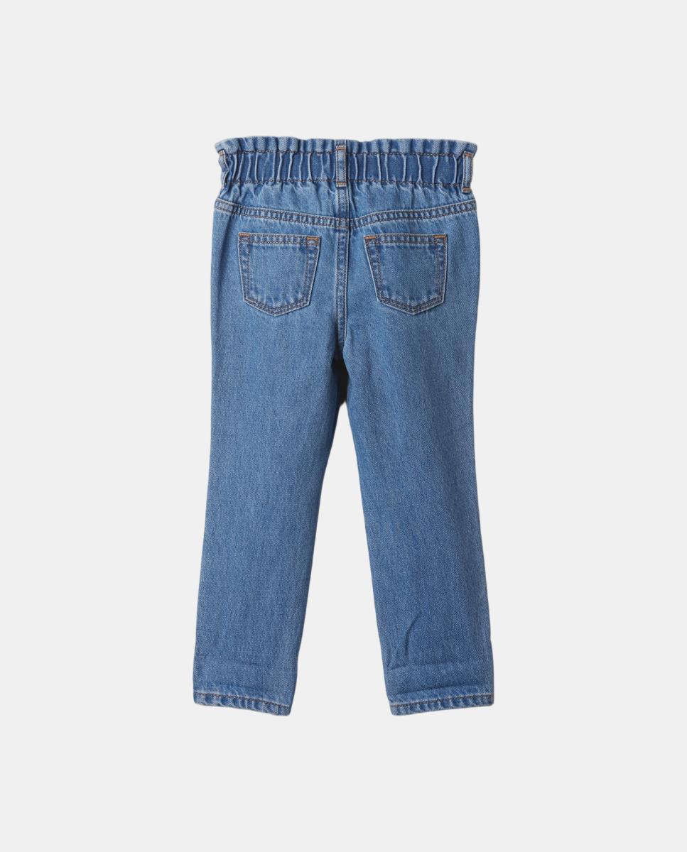 Jeans com Cintura Elástica Azul-2