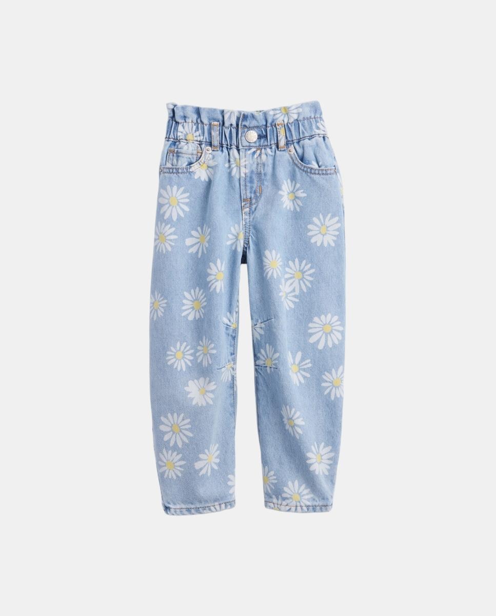 Jeans Balloon de Bebé com Estampado Floral de Margaridas Gap Azul-claro-2