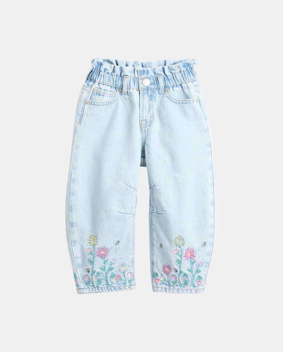 Imagem 0 de Jeans Balloon de Bebé com Estampado Floral