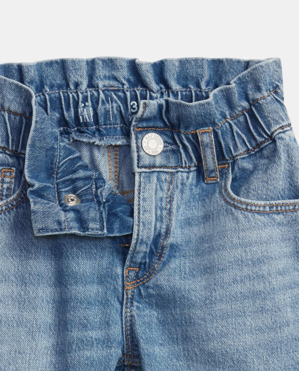 Pantalón vaquero de niña largo con cintura elástica - Gap - Azul claro Azul claro-3