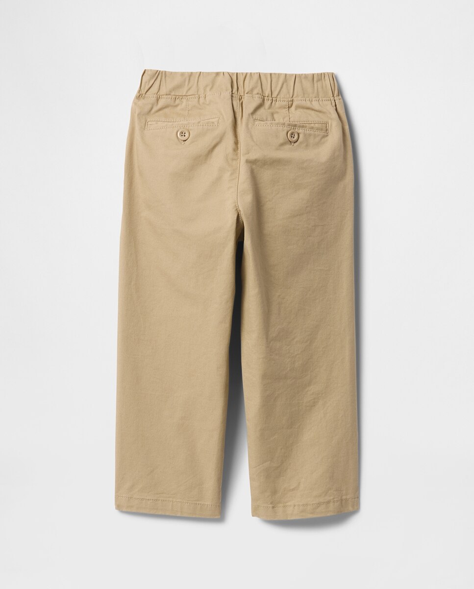 Pantalones largos sin cordones y cintura elástica con cordones falsos - Gap - Kaki Kaki-3