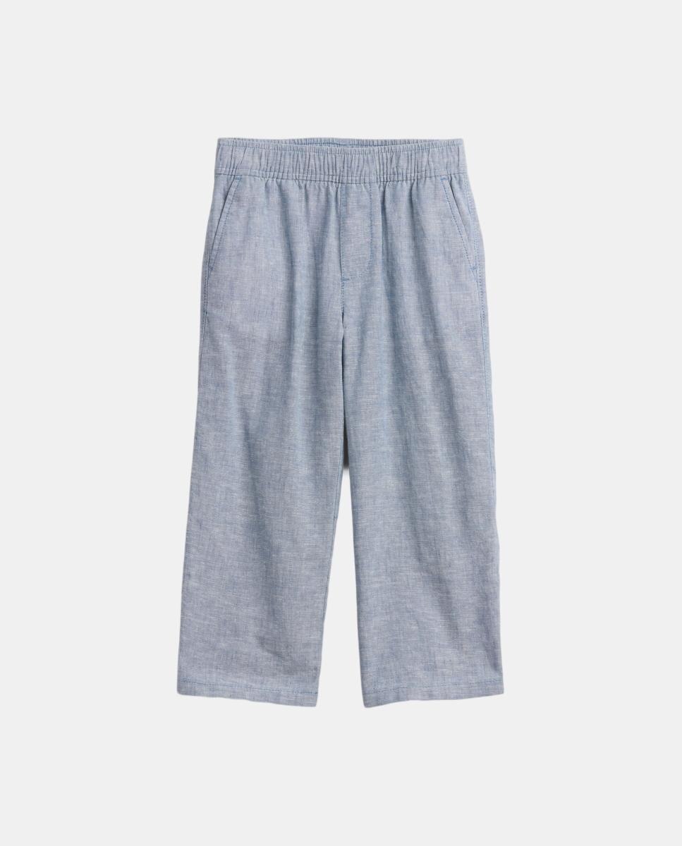 Pantalones de lino lisos de bebé - Gap - Azul Azul-2