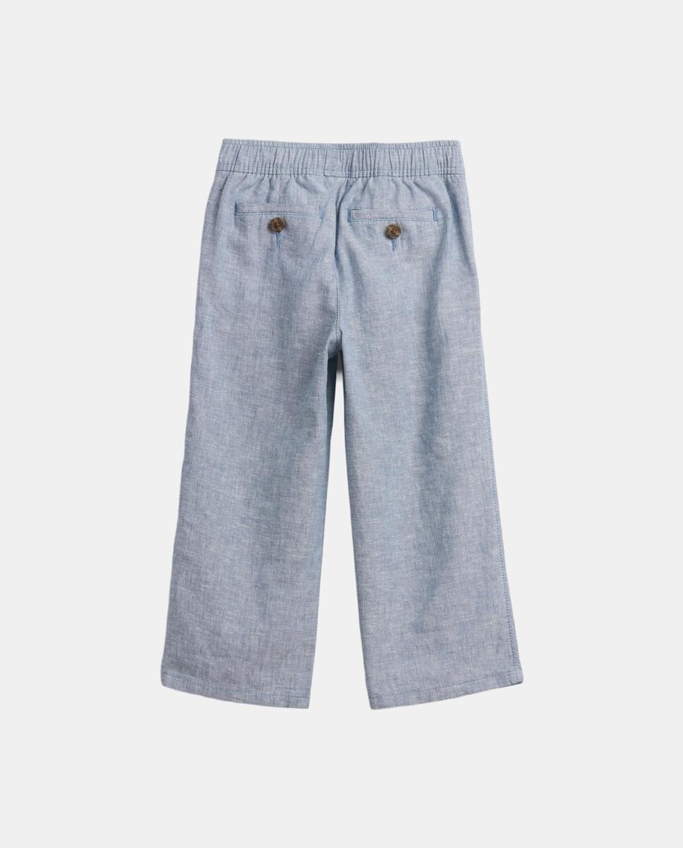 Pantalones de lino lisos de bebé - Gap - Azul Azul-3