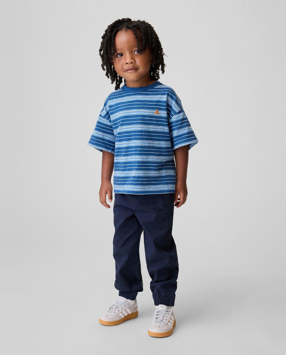 Imagen 0 de Pantalón jogger de bebé largo de algodón Azul marino