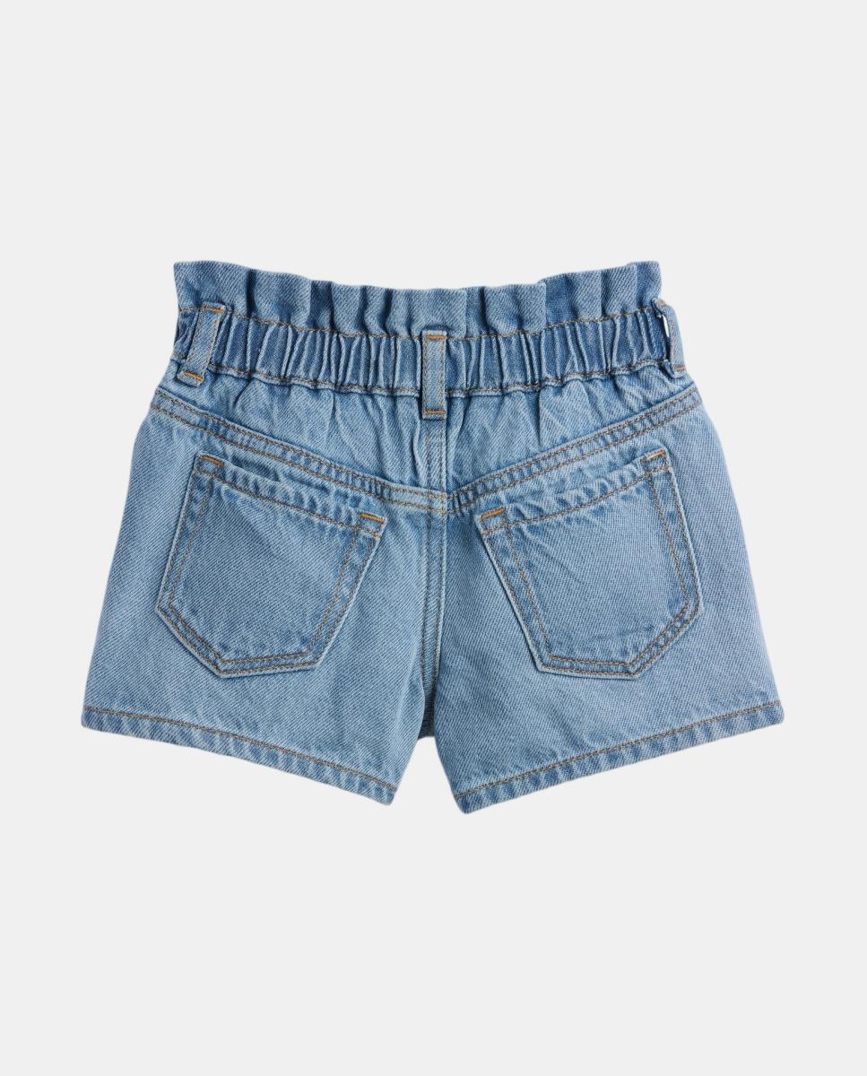 Calções de Ganga Lisos de Bebé com 5 Bolsos Azul-claro-2