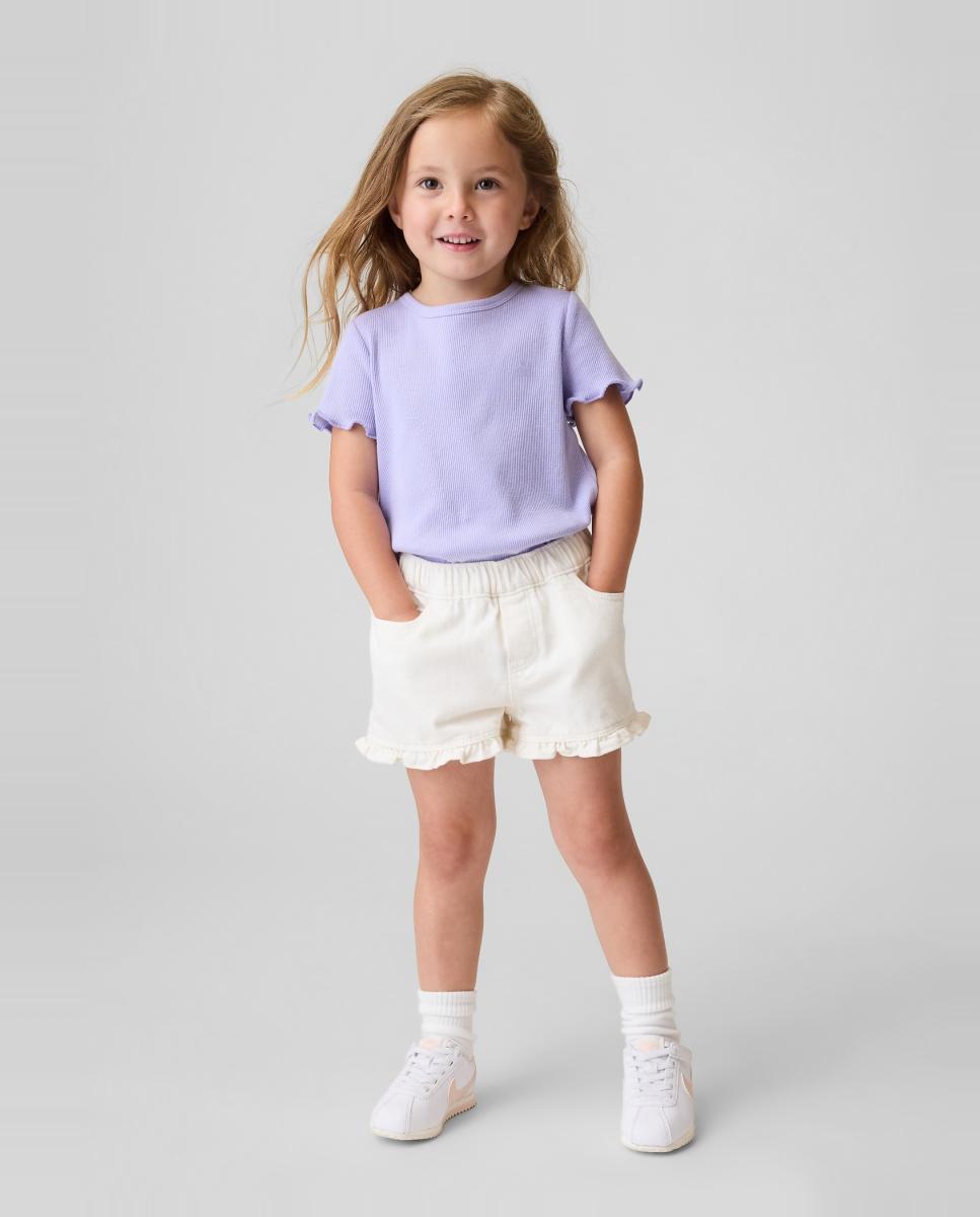Calções de Bebé com Folhos Gap Branco-1