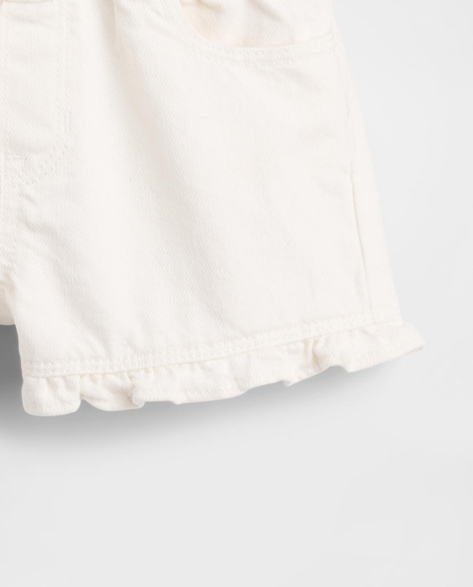 Calções de Bebé com Folhos Gap Branco-4
