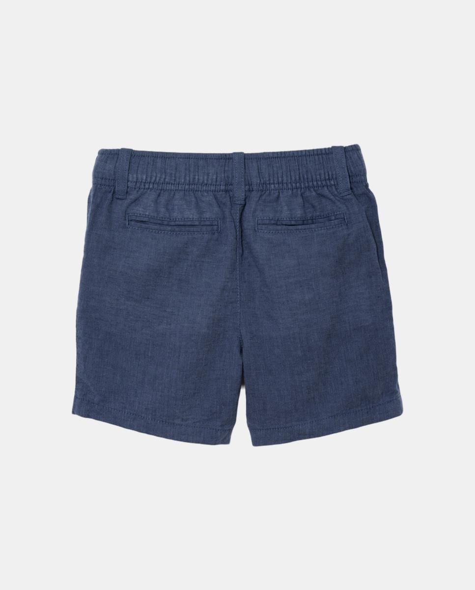Calções de Linho Lisos de Bebé Gap Azul-índigo-2