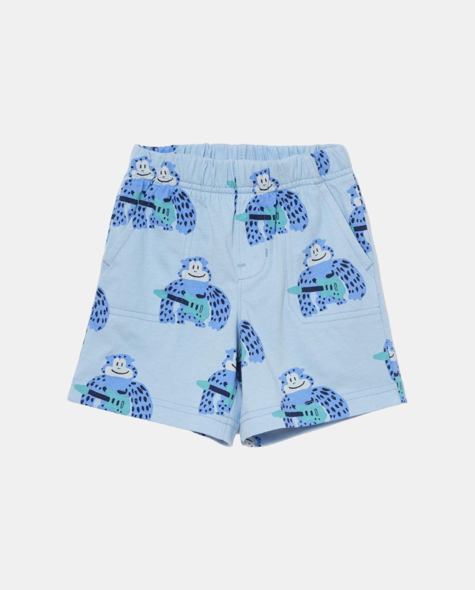 Calções Estampados de Bebé com Bolsos Gap Azul-claro-1