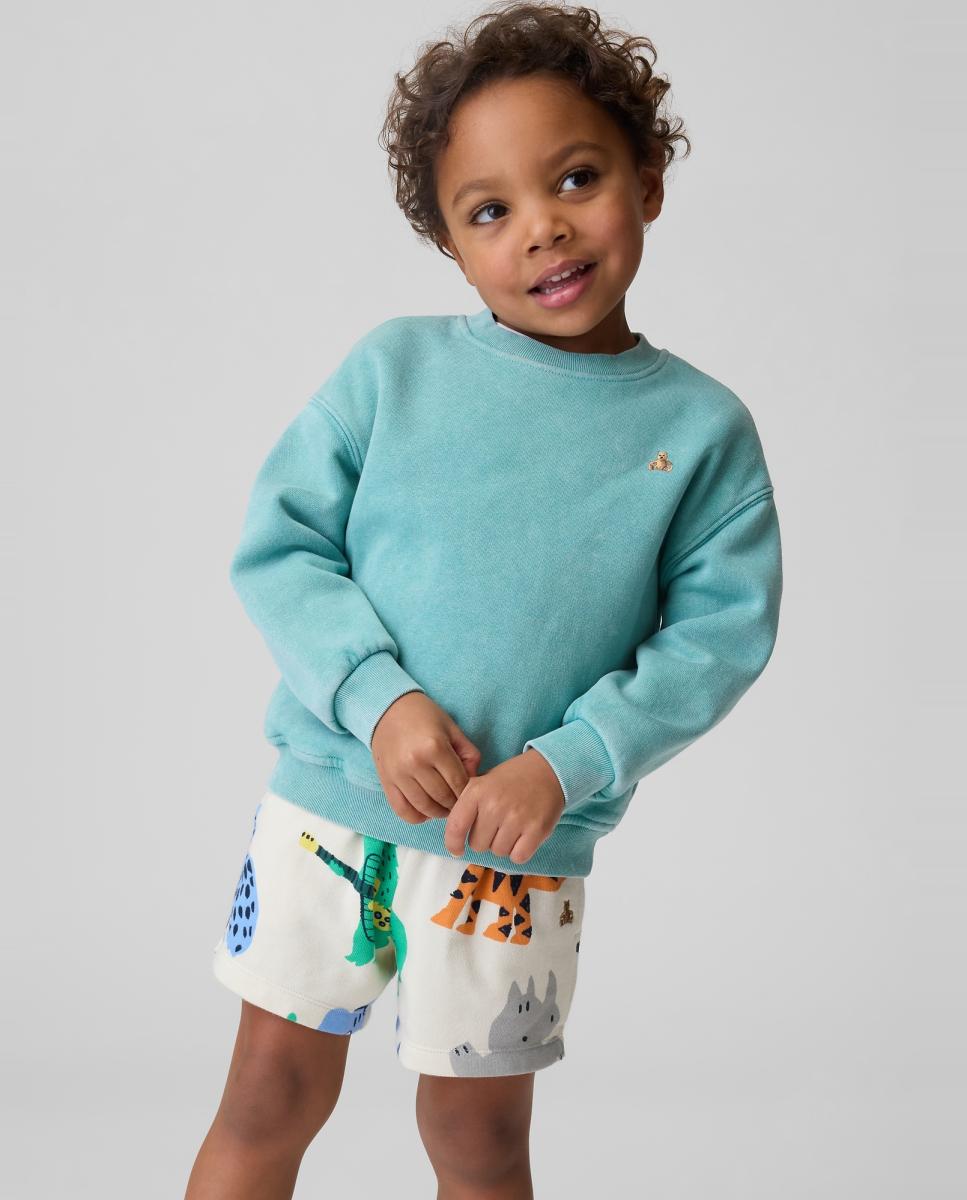 Calções de Felpa de Bebé com Estampado de Fantasia Gap Branco-1