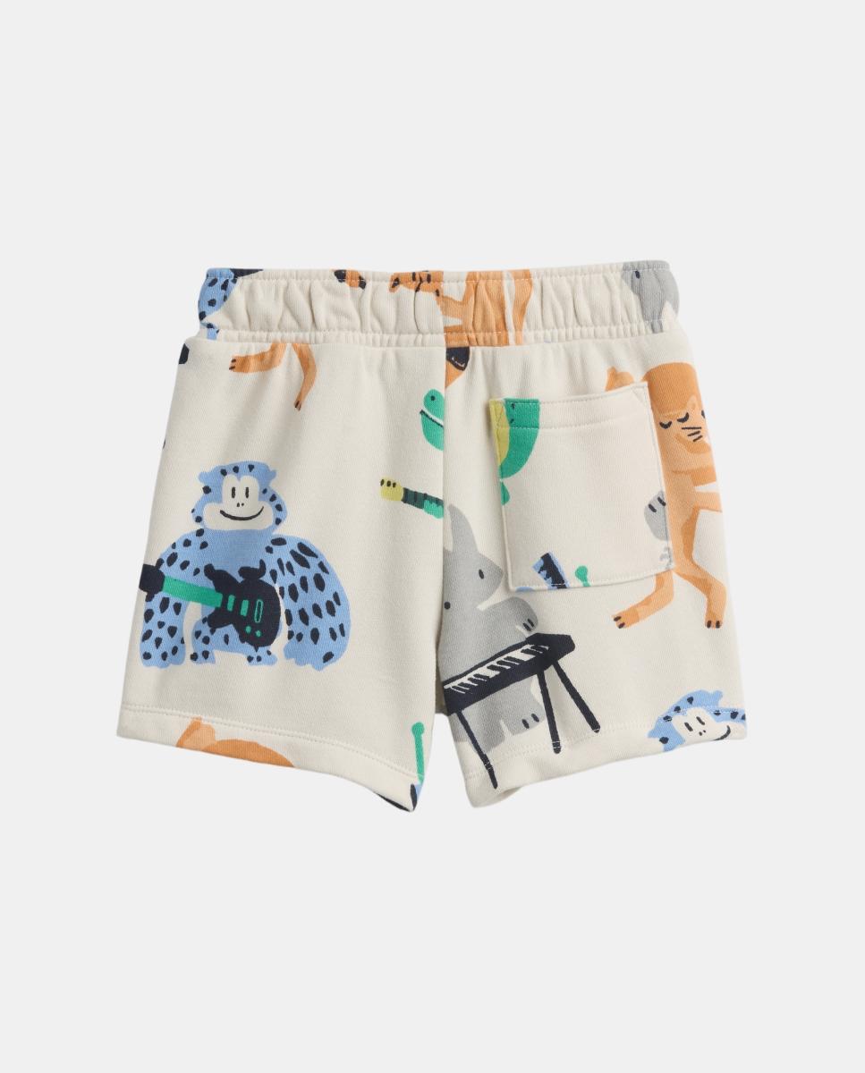 Calções de Felpa de Bebé com Estampado de Fantasia Gap Branco-3
