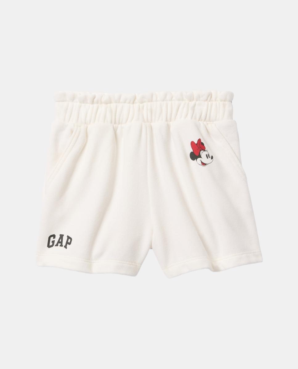 Shorts con cintura elástica y bolsillo laterales de niña pequeña y bebé - Gap - Blanco Blanco-1