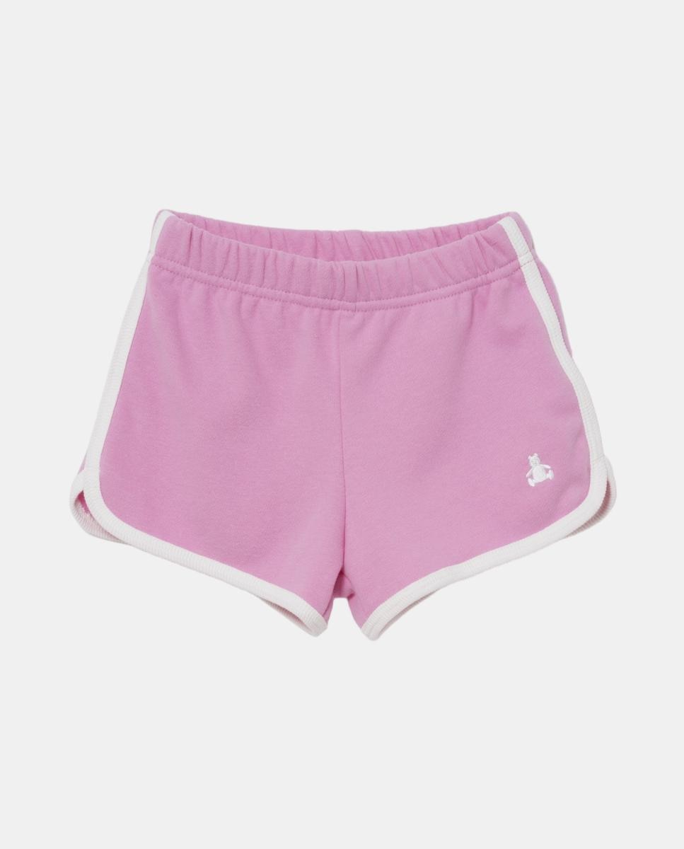 Imagen 0 de Pantalones cortos de bebé deportivos de felpa y cintura elástica Rosa