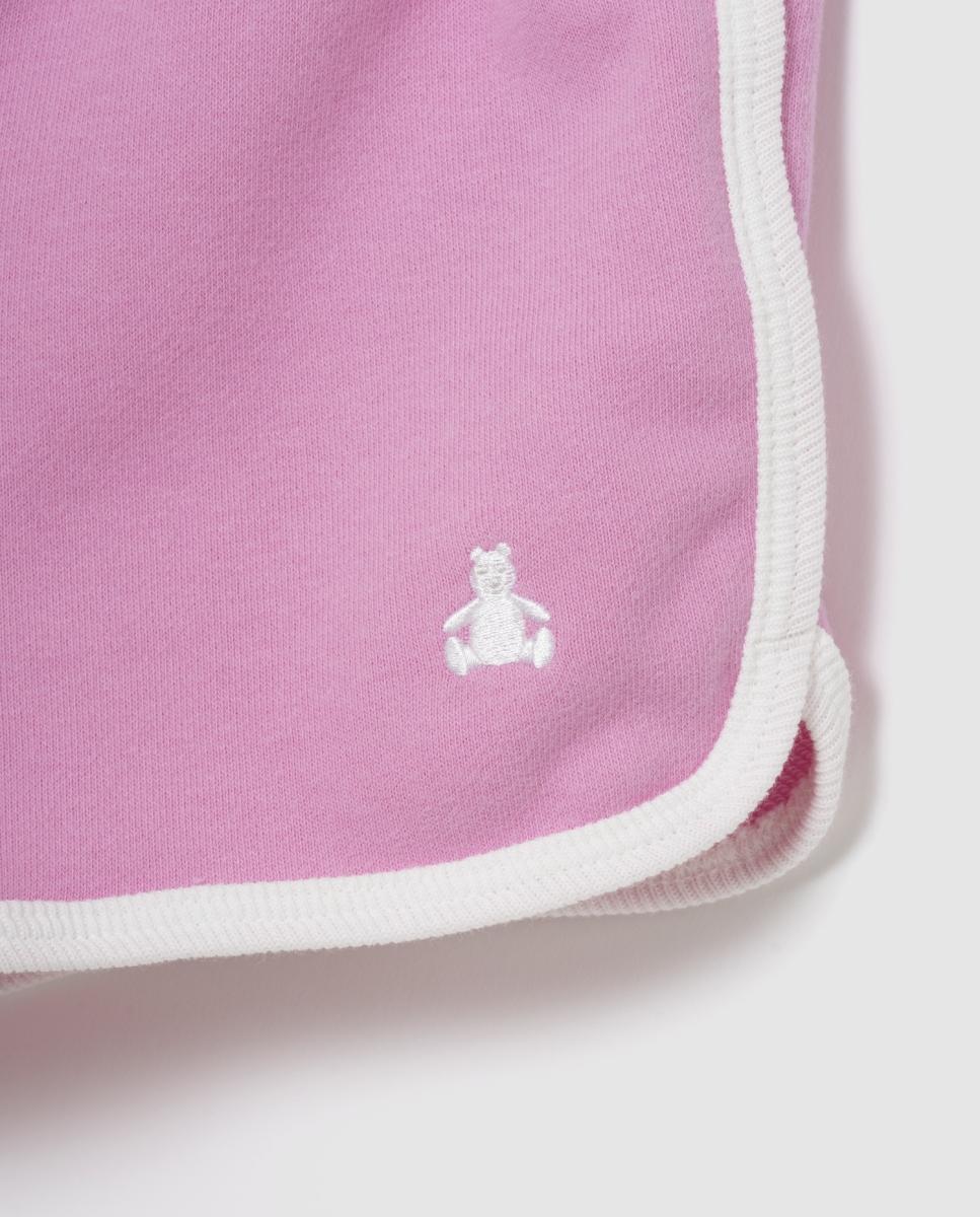 Pantalones cortos de bebé deportivos de felpa y cintura elástica - Gap - Rosa Rosa-3
