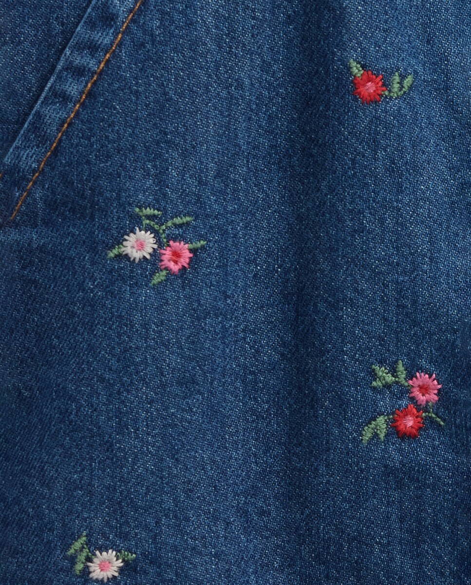 Saia Tipo Jardineiras de Ganga de Bebé Azul-4