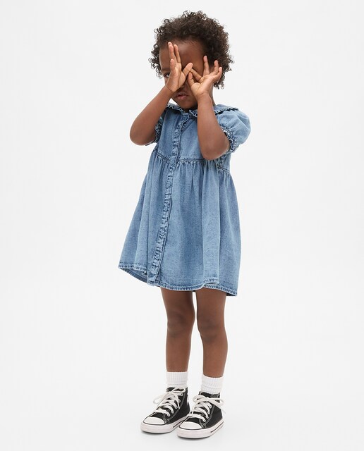 Imagem 0 de Vestido de Ganga de Bebé com Folhos