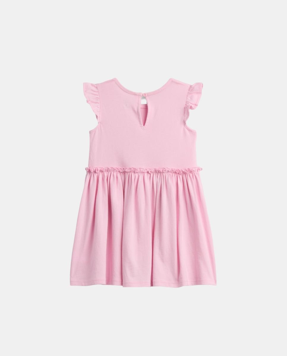 Vestido de Algodão de Bebé com Franzido Gap Rosa-2