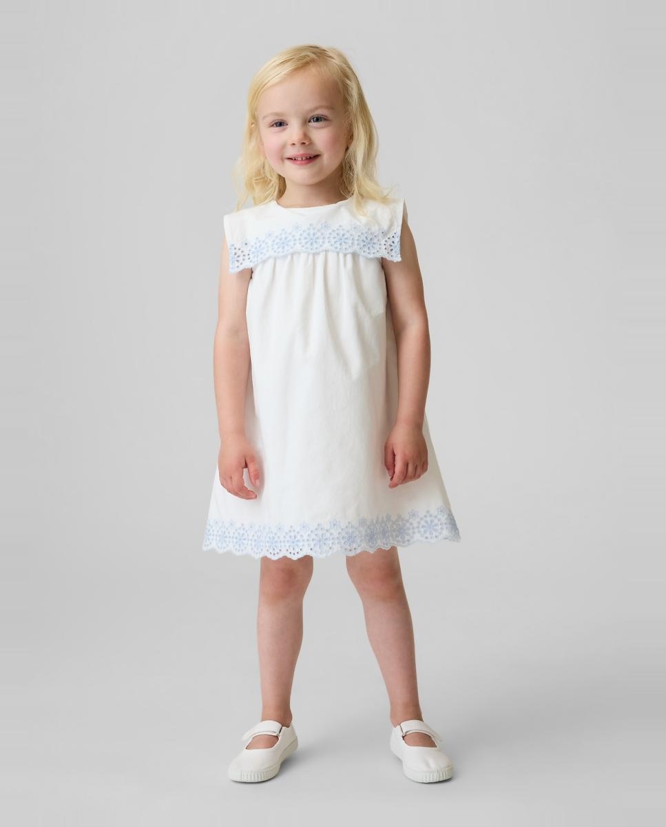 Vestido sem Mangas com Gola Estilo Marinheiro Gap Branco-1