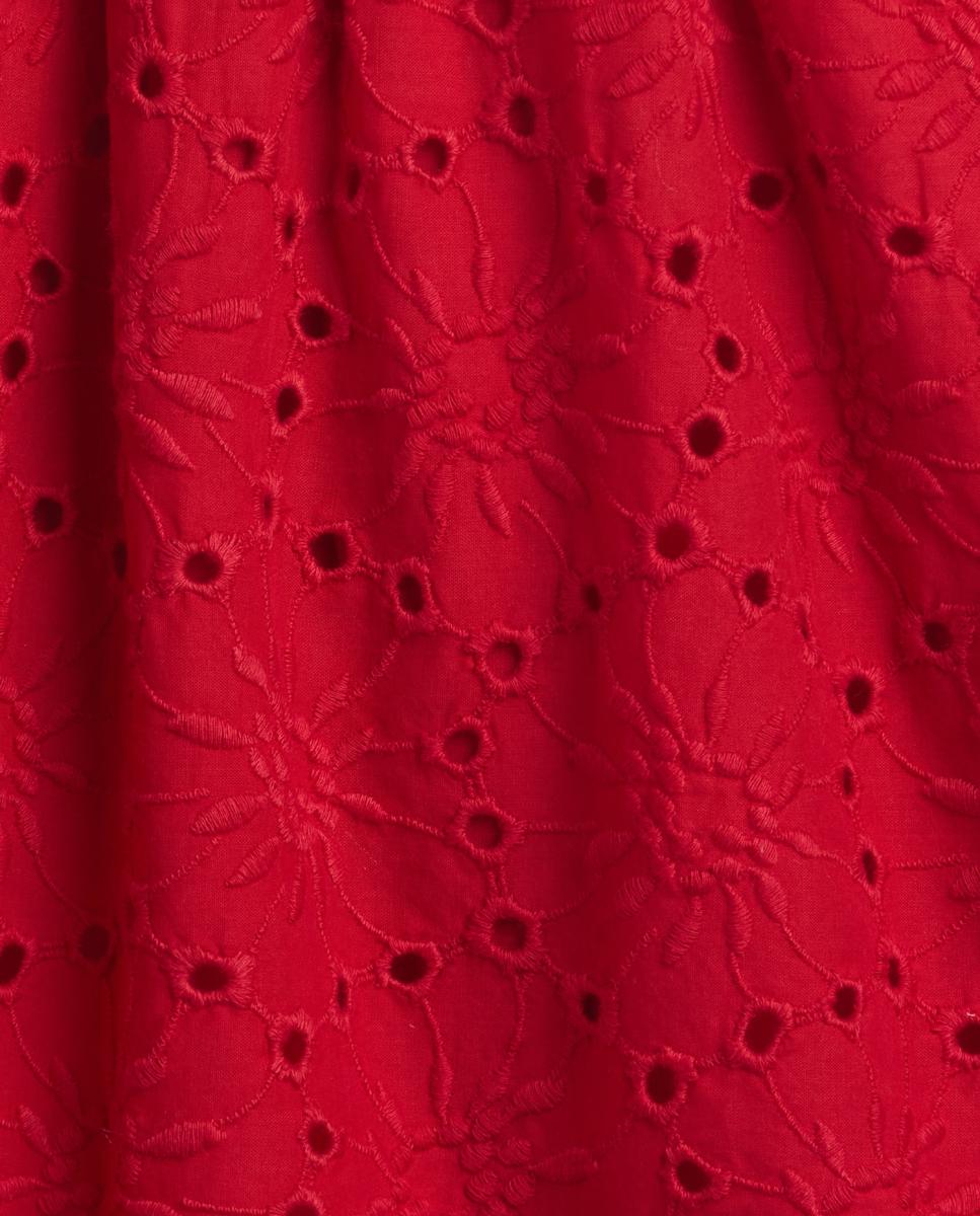 Vestido de Bebé com Franzido e Ilhós Gap Vermelho-3