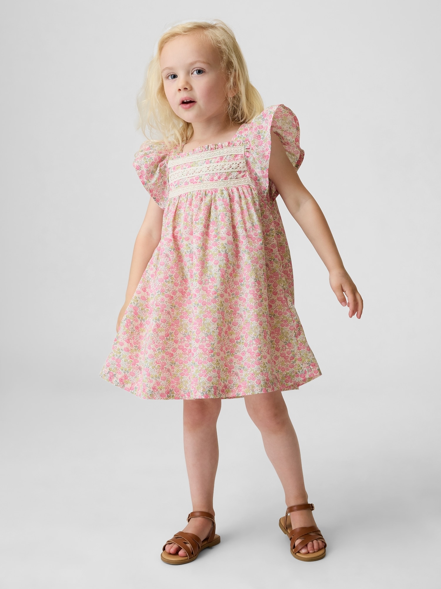 Imagem 0 de Vestido de Bebé com Estampado e Manga em Balão